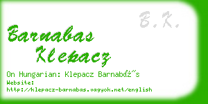 barnabas klepacz business card